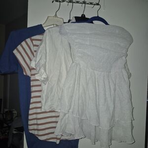 Blue and White Kids Shirt Set